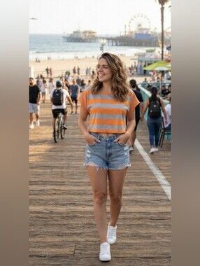 Almost Famous Striped Crop Top